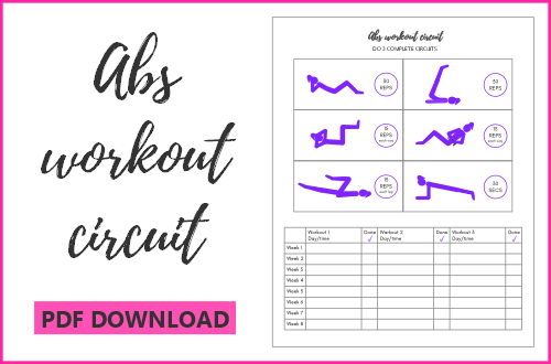 Abs workout PDF printable exercose schedule