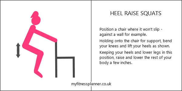 Heel raise squat