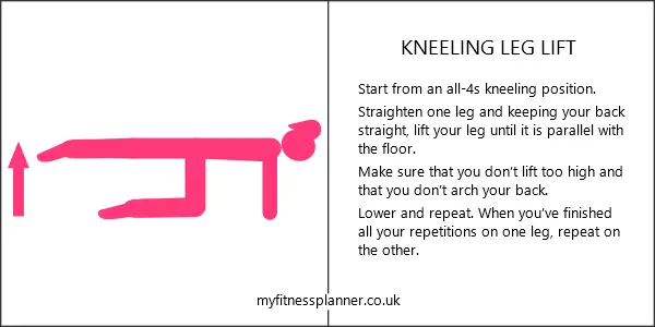 Kneeling leg lift