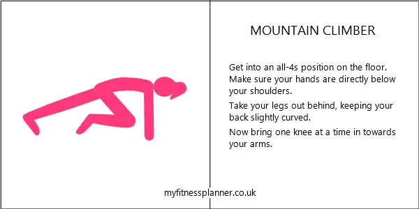 abs and arms challenge - Mountain climber