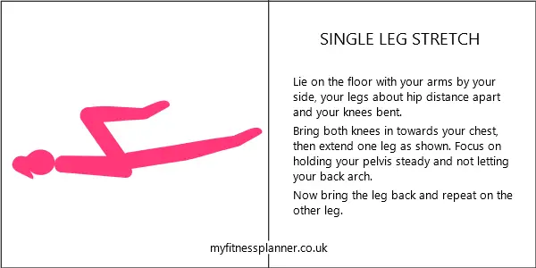 Pilates exercises for beginner Single leg stretch