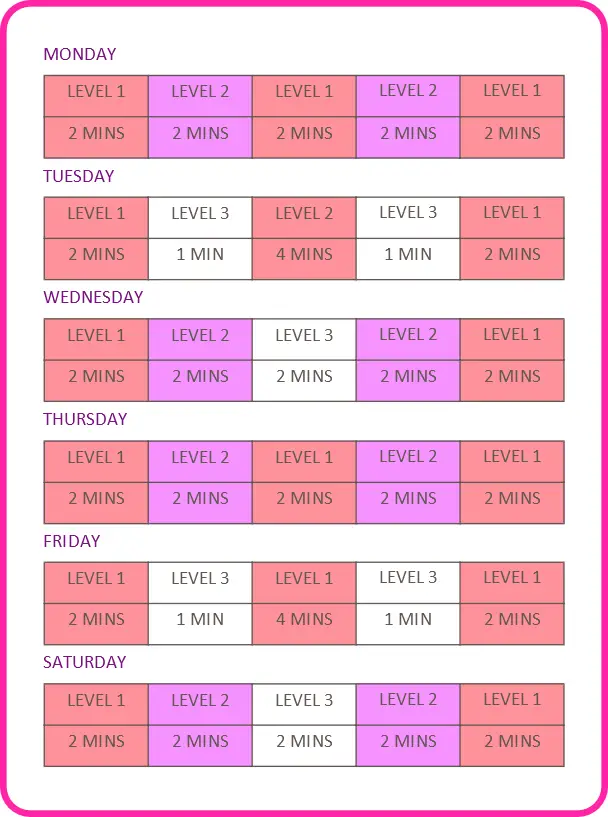 Walking program schedule