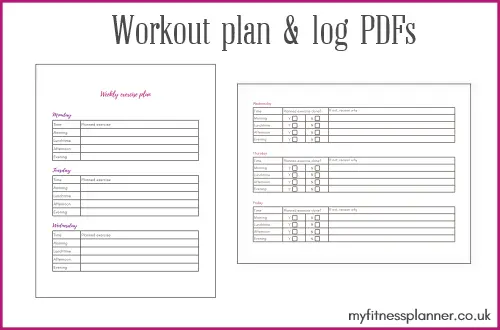 Workout log PDF