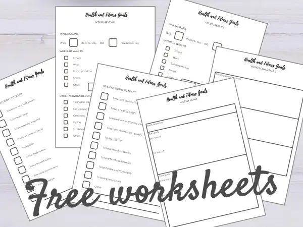 Fitness goals list free worksheets PDF 2024