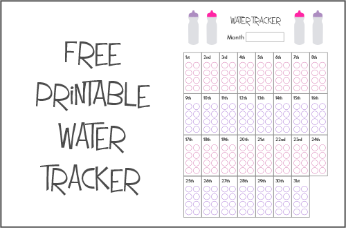 Printable water tracker PDF for daily water intake 2024