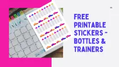 free printable stickers - bottles & trainers