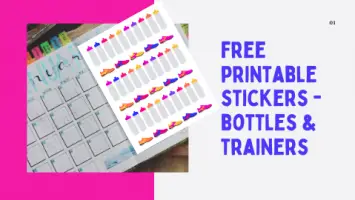 free printable stickers - bottles & trainers