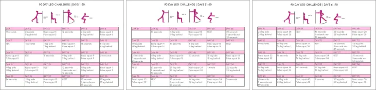 90 day fitness challenge printables