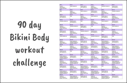 Bikini body workout plan 90 days