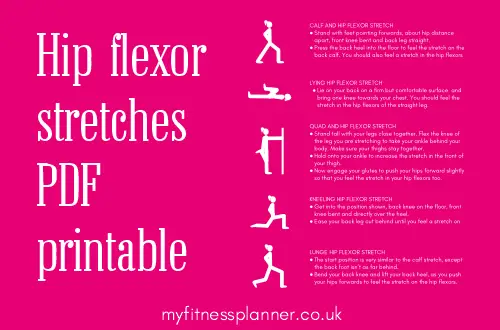 Hip flexor stretches PDF