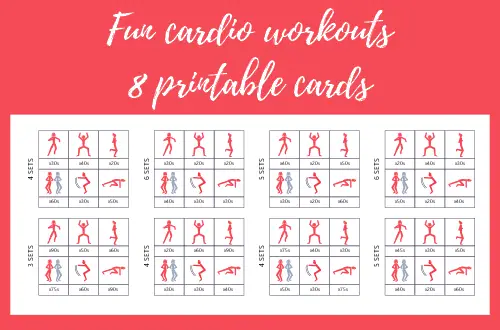 Fun cardio workout printable cards