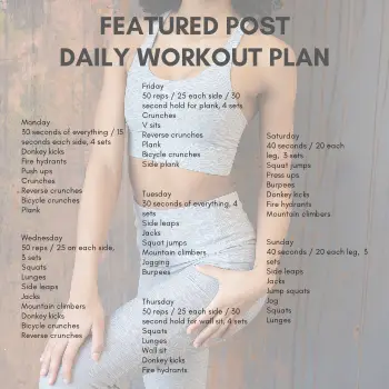 Daily workout plan FEATURED POST
