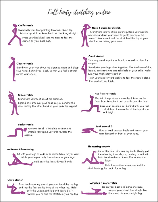 Full body stretching routine PDF 2024