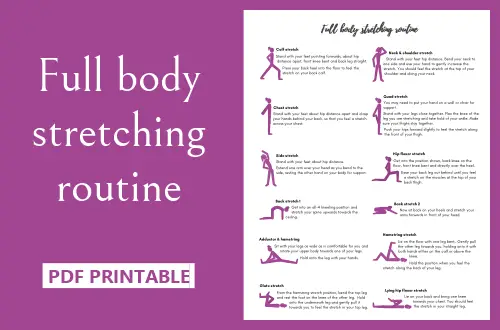 Full body stretching routine chart 2024