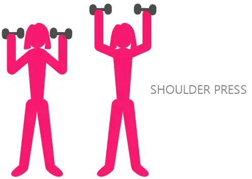 Exercises to tighten flabby arms - shoulder press