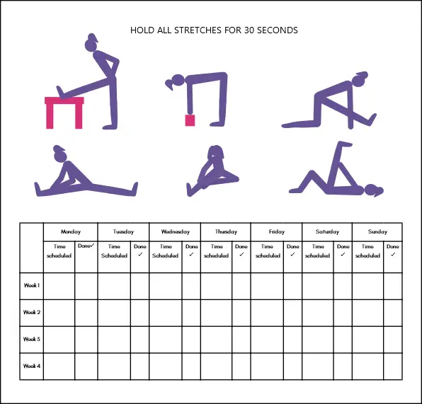 Hamstring stretch routine PDF printable 1009