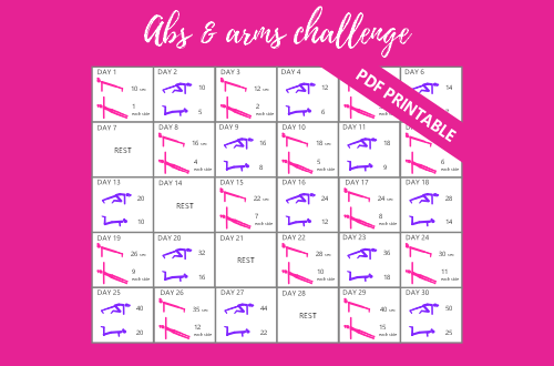 30 day abs and arms challenge PDF