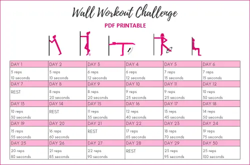 Wall workout challenge PDF
