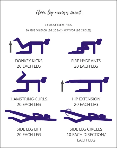 Floor leg exercises circuit PDF printable
